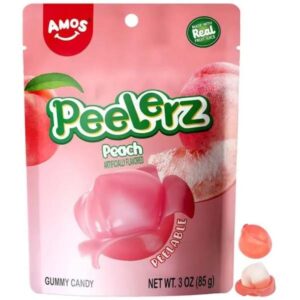 Amos Peelerz Peach Gummy Candy 85g