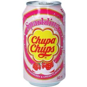 Chupa Chups Sparkling Strawberry & Cream Soda 345ml Can