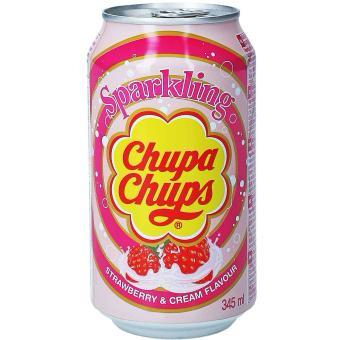 Chupa Chups Sparkling Strawberry & Cream Soda 345ml Can