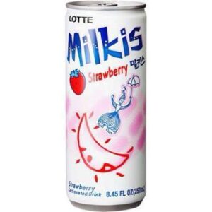 Lotte Milkis Strawberry Carbonated Milk Drink 250ml Can