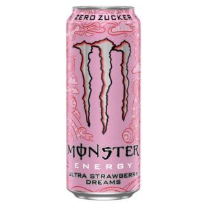 Monster Energy Ultra Strawberry Dreams sans sucre, canette de 473 ml